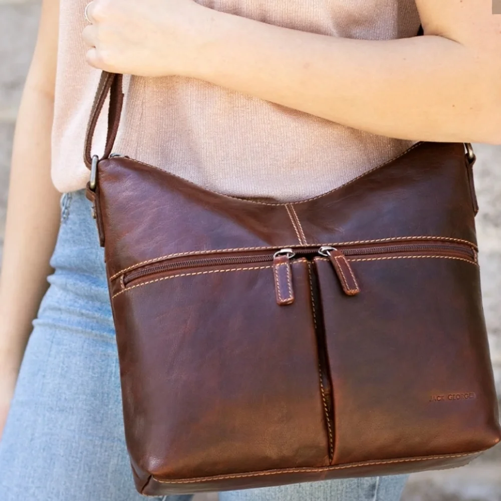 🆕️Jack Georges Uptown hobo leather bag. Cherry